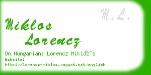 miklos lorencz business card